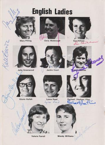 England-womens-cricket-memorabilia-signed-watsonians-club-brochure-centenary-1875-1975-team-ladies-autographs