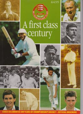 Essex-cricket-memorabilia-ECCC-100-years-centenary-official brochure 1895 1995
