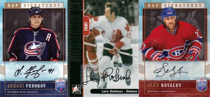 SERGEI FEDOROV memorabilia LARRY ROBINSON memorabilia  ALEX KOVALEV memorabilia signed NHL memorabilia ice hockey trading cards autograph