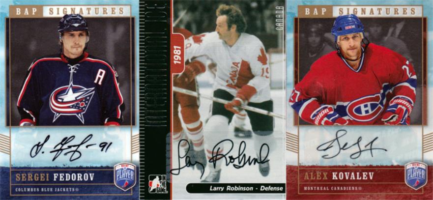 SERGEI FEDOROV memorabilia LARRY ROBINSON memorabilia ALEX KOVALEV memorabilia signed NHL memorabilia ice hockey trading cards autograph