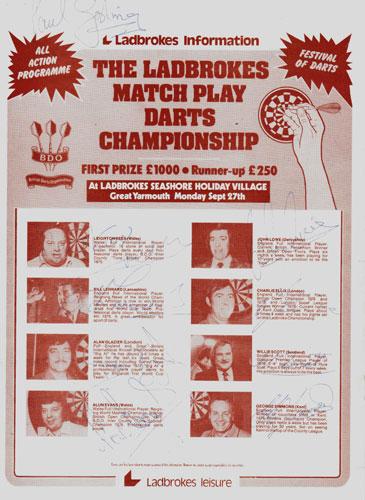 Festival-of-darts-memorabilia-signed-programme-1976-ladbrokes-leighton rees autograph john lowe signed