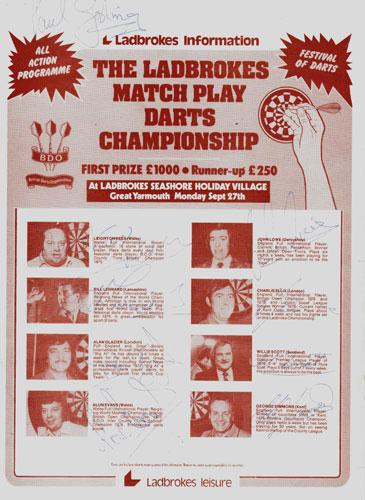 Festival-of-darts-memorabilia-signed-programme-1976-ladbrokes-leighton rees autograph john lowe signed