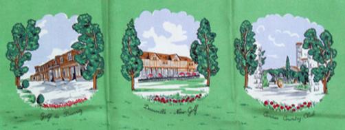French-vintage-ladies-golf-scarf-lady golfer-caddie-silk-1950s bianchini fashion haute couture france
