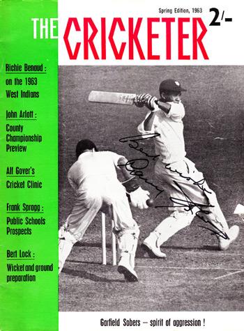 Sir Gary Sobers signed 1963 Cricketer magazine cover