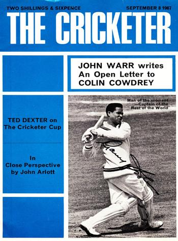 Sir Gary Sobers signed 1967 Cricketer magazine cover