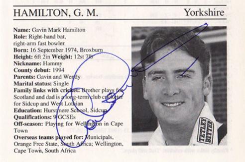 Gavin-Hamilton-autograph-signed-yorkshire-cricket-memorabilia-yorks-ccc-scotland-south-africa-signature