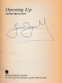 Geoff-Boycott-autograph-signed-yorkshire-cricket-memorabilia-book-autobiography-opening-up-england-boycs-signature