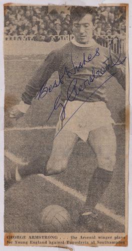 George-Armstrong-autograph-signed-Arsenal-fc-football-memorabilia-AFC-Gunners-scotland-winger-geordie-signature