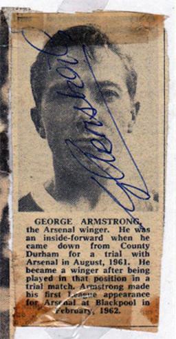 George-Armstrong-autograph-signed-Arsenal-fc-football-memorabilia-AFC-Gunners-scotland-winger-geordie-signature