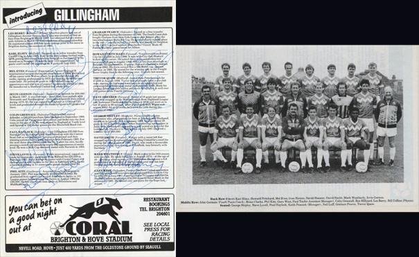 Gillingham-Football-memorabilia-signed-1987-team-photo-The-Gills-Priestfield-Stadium-FC-soccer-memorabilia-Shearer-Shipley-Lovell-Quow-West-Berry