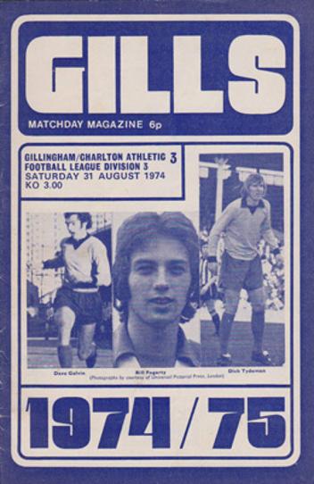 Gillingham-football-memorabilia-1974-programme-charlton-athletic-fc-the-gills-priestfield-stadium-football-league-division-three-addicks-cafc