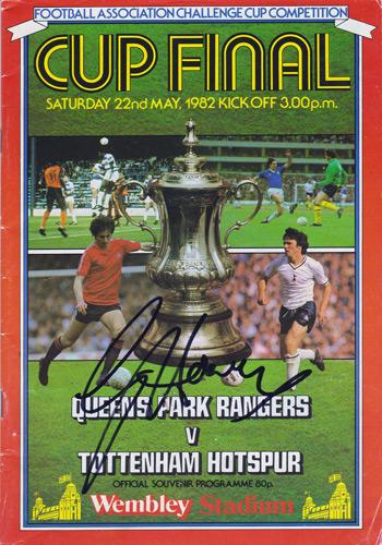 Glenn-Hoddle-memorabilia-glenn-hoddle-autograph-signed-Tottenham-Hotspur-football-memorabilia-1982-FA-Cup-Final-programme-QPR-Wembley-Stadium-Spurs-memorabilia