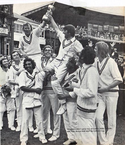Gloucestershire-cricket-memorabilia-Tony-Brown-signed-1973-Gillette-Cup-champions-pic-photo-captain-mike-proctor-lords-final-player-of-the-match-gloucs-ccc