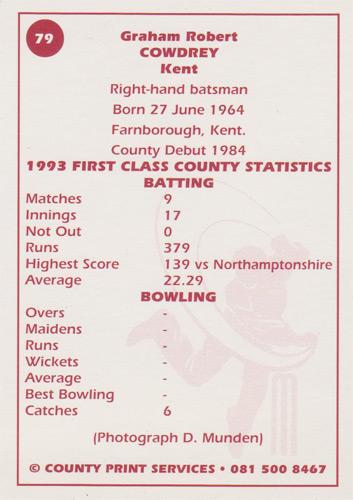 Graham-Cowdrey-autograph-signed-Kent-cricket-memorabilia-spitfires-KCCC-county-print-player-card-biography-career-stats-signature