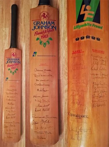 Graham-Johnson-autograph-signed-kent-cricket-memorabilia-1983-benefit-bat-chris-cowdrey-dilley-tavare-underwood-woolmer-kccc