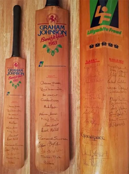 Graham-Johnson-autograph-signed-kent-cricket-memorabilia-1983-benefit-bat-chris-cowdrey-dilley-tavare-underwood-woolmer-kccc