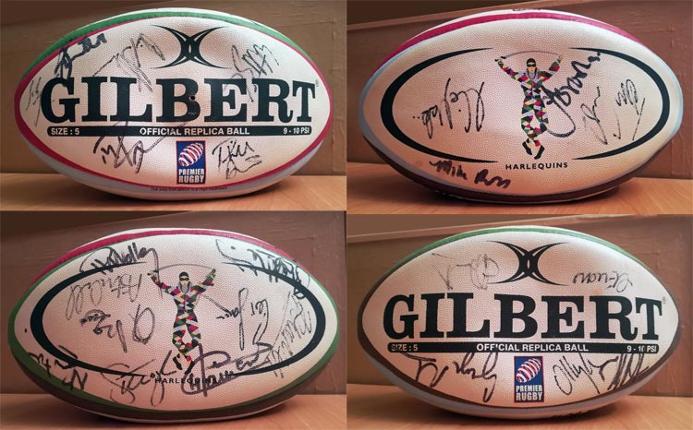 Harlequins-rugby-memorabilia-signed-team-ball-quins chris robshaw autograph brown easter skinner robson keogh 2006 