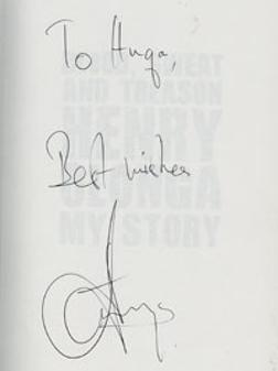 Henryn Olonga autograph signed book my story blood sweat and treason autobiography