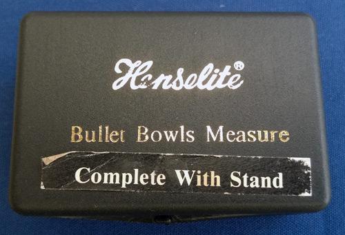 Henselite-Bullet-Bowls-measure-complete-with-stand-lawn-bowling-flat-green-measuring-calipers-device-box