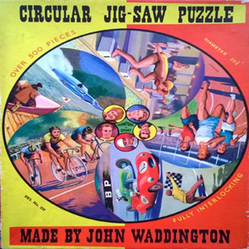 heroes of sport 1958 Jigsaw featuring Donald Campbell Stirling Moss Doug Ibbotson Reg Harris Anita Lonsbrough
