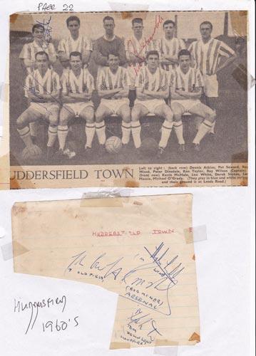 Huddersfield-Town-football-memorabilia-signed-team-photo-player-autographs
