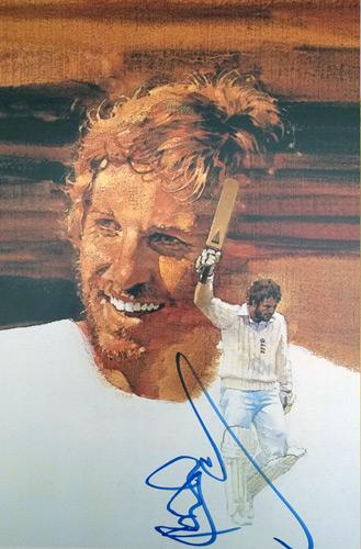 Ian-Botham-autograph-signed-Lords-Taverners-Greatest-cricket-memorabilia-print-page-England-1981-Ashes