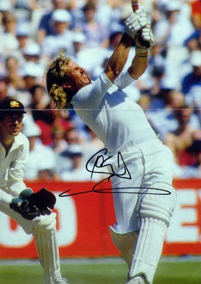 Ian Botham Freddie Flintoff signed England Test match cricket poster memorabilia