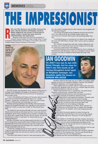 Ian-Goodwin-autograph-signed-Brighton-Hove-Albion-Football-memorabilia-BHA-fc-1970s-Captain-coventry-city-brian-clough-backapass-magazine