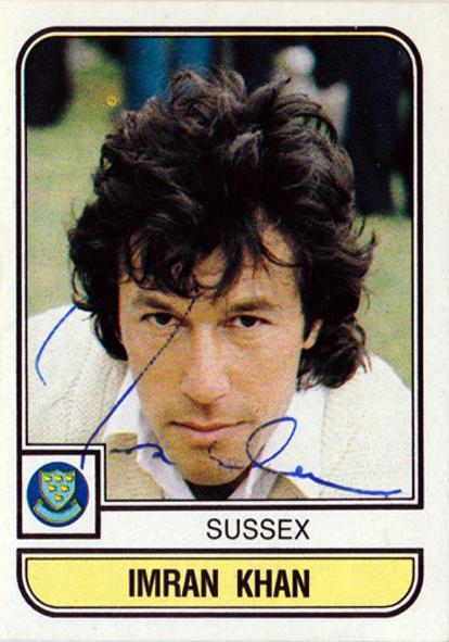 Imran-Khan-signed Sussex Pakistan player card