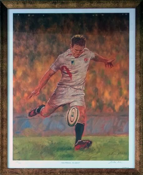 JONNY WILKINSON signed 2003 Rugby World Cup winning drop goal print limited edition Julian Kirk artist hes done it