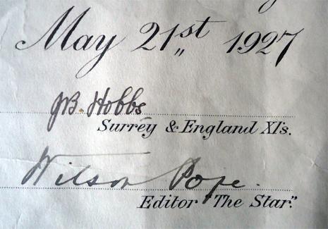 Jack-Hobbs-memorabilia-Sir-Jack-Hobbs-autograph-John-Berry-Hobbs-signed-cricket-bat-Surrey-cricket-memorabilia-The-Master-Surrey-CCC-memorabilia-certificate-Jack-Hobbs-signature