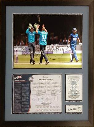 James Tredwell signed testimonial montage Jos Buttler Kumar Sangakkara autograph