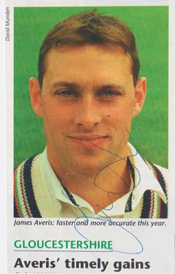 James-Averis-autograph-signed-Gloucs-ccc-cricket-memorabilia-County-fast-bowler-gloucestershire-signature