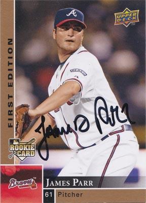 James-Parr-autograph-signed-atlanta-braves-baseball-memorabilia-pitcher-2009-upper-deck-rookie-card-first-edition