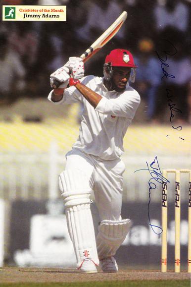 Jimmy-Adams-autograph-signed-West-Indies-cricket-memorabilia-photo-poster-Kent-KCCC