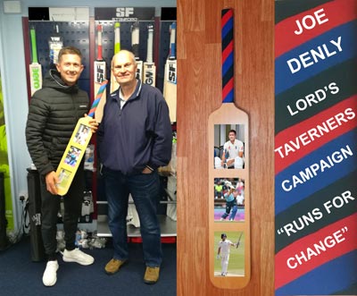 Joe-Denly-memorabilia-autograph-signed-bat-photo-frame-lord's-taverners-runs-for-change-campaign-charity-auction-kent-england-whitstable-uniquely-sporting