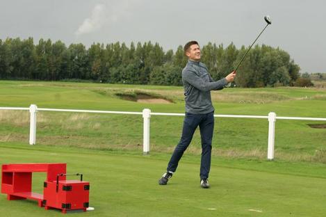 Joe-Denly-testimonial-2019-golf-day-Royal-St-Georges-drive-first-tee-kent-cricket-england