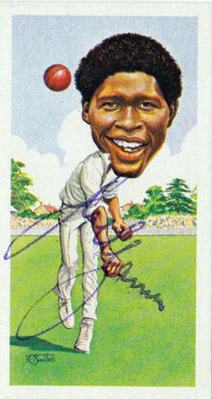 JOEL GARNER memorabilia signed West indies cricket memorabilia player card autograph