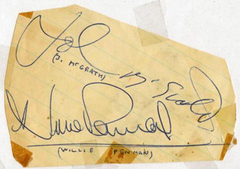John-McGrath-autograph-signed-newcastle-United-Utd-football-memorabilia-Willie-Penman-signature-nufc