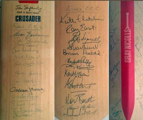 John-Shepherd-autograph-signed-kent-cricket-memorabilia-gray-nicolls-bat-kccc-essex-sussex hampshire-benefit-season-testimonial-shep-west-indies