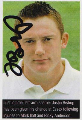 Justin-Bishop-autograph-signed-Essex-cricket-memorabilia-bowling-bowler-debut