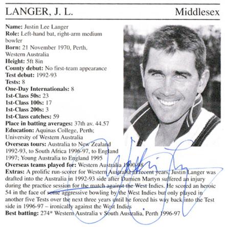 Justin-Langer-autograph-signed-Australia-cricket-memorabilia-batsman-opening-batsman-aussie-middx-ccc whos who