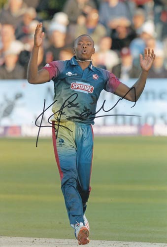 Kagiso-Rabada-autograph-signed-kent-cricket-south-africa-memorabilia-kg-fast-bowler-kent-ccc-proteas-lions-jozi-stars-gauteng-signature