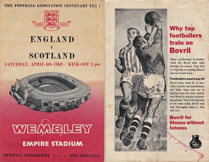 Kenneth-Wolstenholme-autograph-signed-england-football-memorabilia-v-scotland-1963-wembley-programme-they-think-its-all-over-BBC-tv-commentator-1966