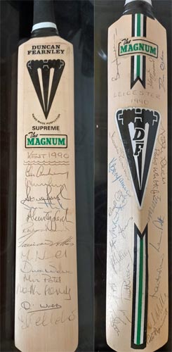 Kent-cricket-1990-signed-mini-bat-duncan-fearnley-magnum-kccc-Leics-ccc-autograph