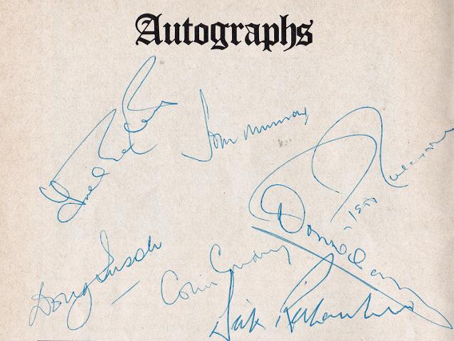 Kent-cricket-memorabilia-colin-cowdrey-autograph-trevor bailey signed-Peter-Richardson-dick-don wilson-doug insole-john-murray