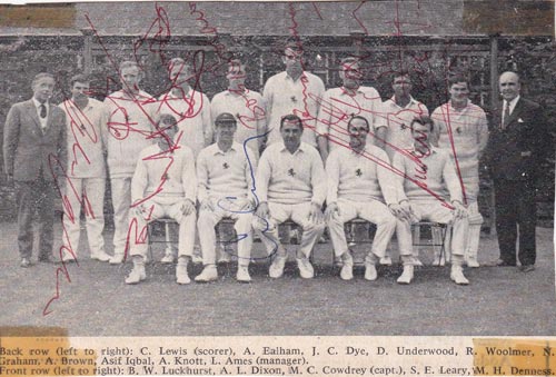 Kent-cricket-memorabilia-colin-cowdrey-signed-1970-team-photo-luckhurst-alan-knott-Woolmer-norman-Graham-john-dye-ealham-asif-iqbal-autograph-kccc