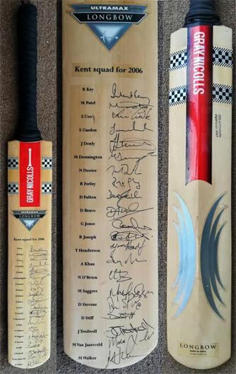 Kent-cricket-memorabilia-robert-key-signed-gray-nicolls-longbow-full-size-bat-darren-stevens-autograph-denly-bravo-fulton-dexter-kccc 2016 squad