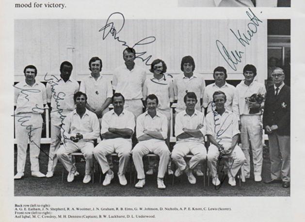 Kent-cricket-memorabilia-signed-1973-Benson-and-Hedges-Cup-Final-programme-Lords-autograph-Norman-Graham-Ealham-Alan-Knott-Underwood-Shepherd-KCCC-Worcs