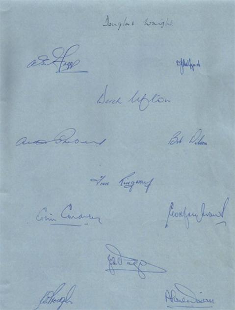 Kent-cricket-memorabilia-signed-team-sheet-1956-Colin-Cowdrey-autograph-Godfrey-Evans-Doug-Wright-Arthur-Fagg-Alan-Dixon-Derek-Ufton-Colin-Page-KCCC